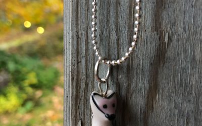 Necklace fox – white
