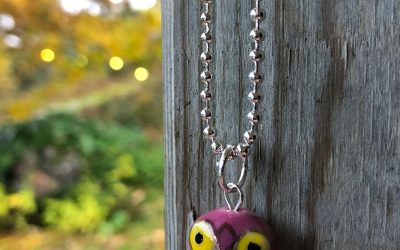 Necklace owl – pink