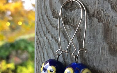 Earrings owl – klein blue