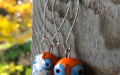 Earrings owl – orange