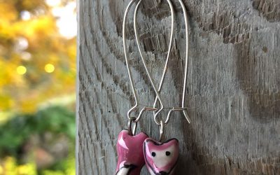 Earrings fox – pink